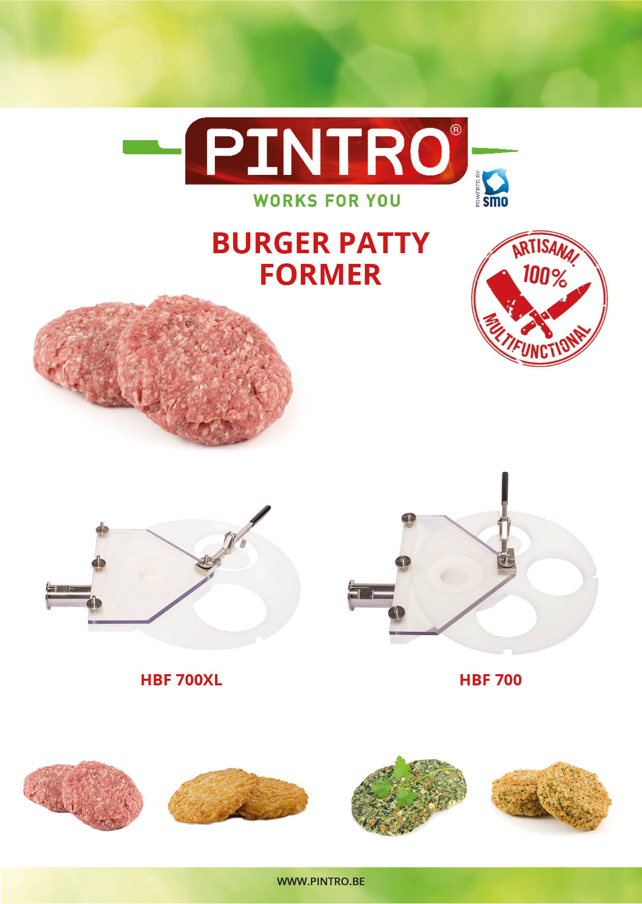 PINTRO hamburger pattyformer brochure